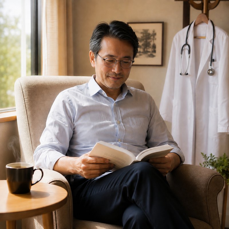 読書の時間を過ごす医師のイメージ